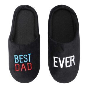 Keanu Mens Best Dad Ever Slip-on Mule Slippers / Black